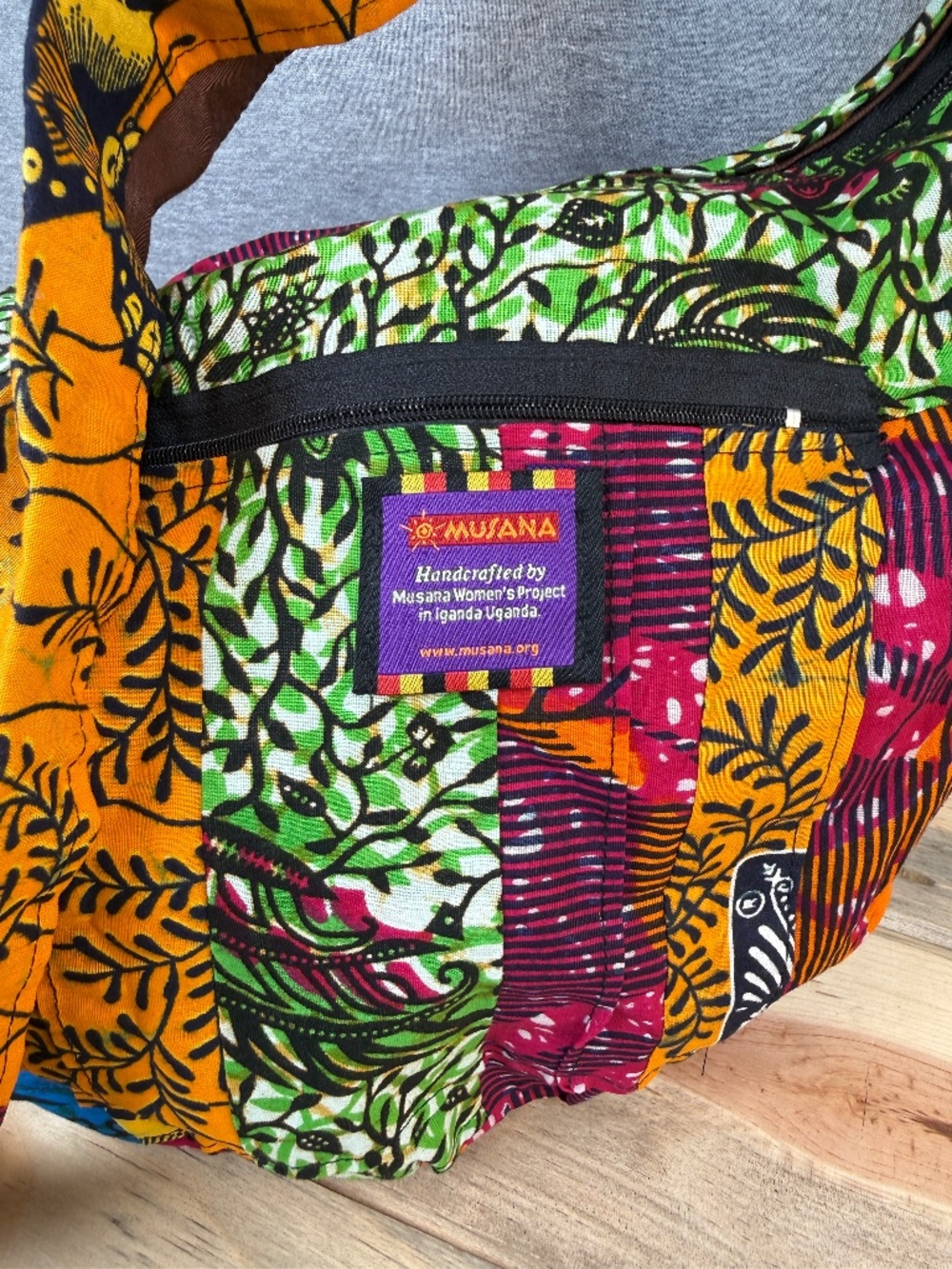 NEW Musana Women's Project Multi Colored Multi Patterned Cotton Hobo Bag Uganda